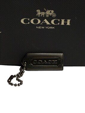 Coach Vintage Gunmetal Lozenge Replacement Hangtag Bag Charm Fob 1.5"